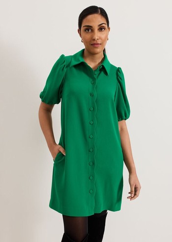 Phase Eight Petite Candice Scallop Dress Green Canada | DEZTBF-209